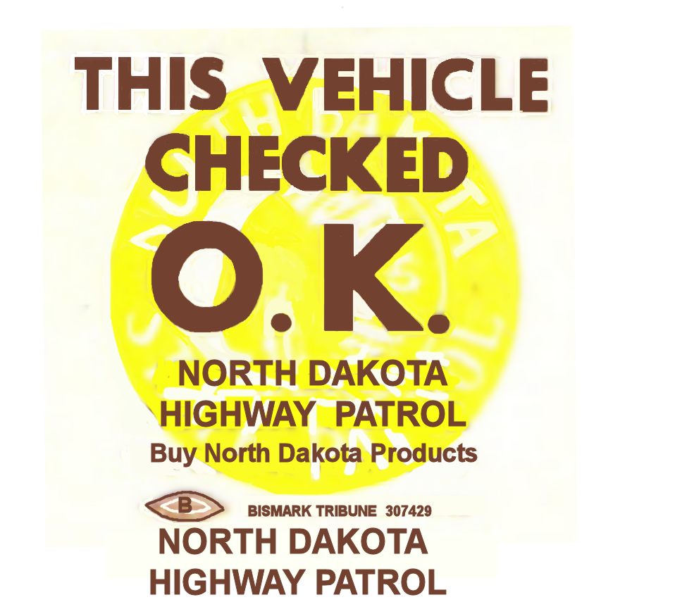 1971 North Dakota INSPECTION Sticker